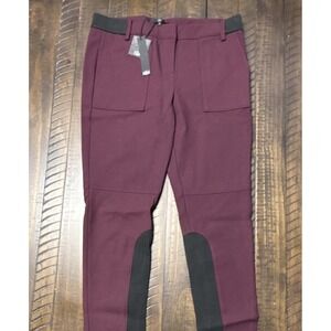 Tibi New York Womens Burgundy Equestrian Riding Pants Slim Fit Trousers Size 6